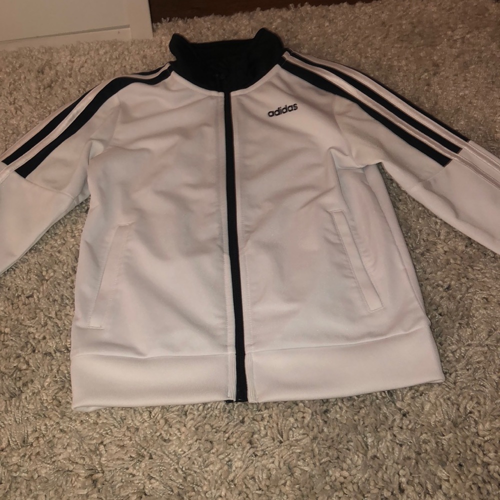 White and black classic adidas sweatshirt